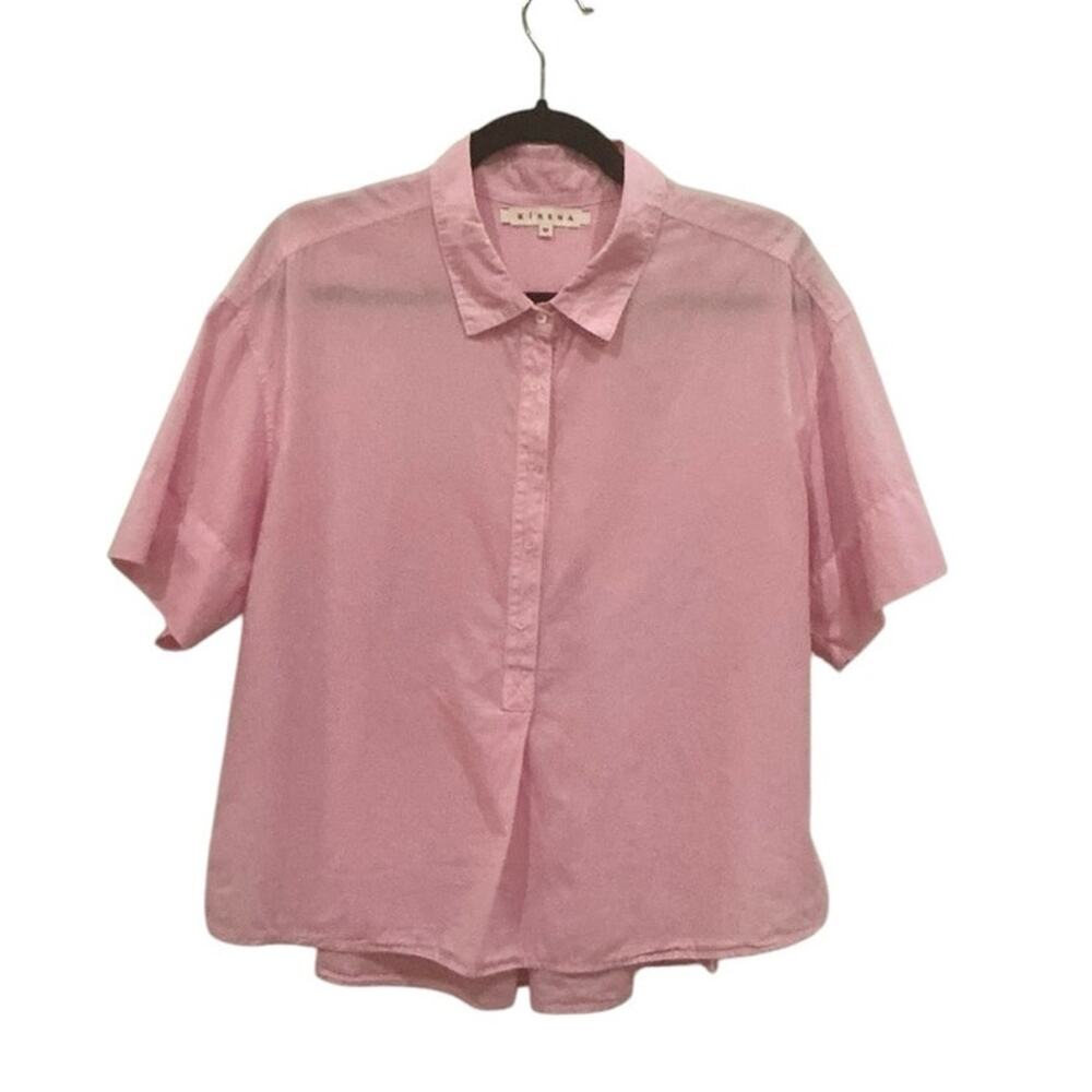 Xirena Chayse Blush Pink Short Sleeve Button Front Shirt Size Medium
